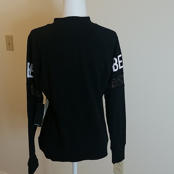 Bebe black and white zipper front sweatshirt - Picture 4 of 8